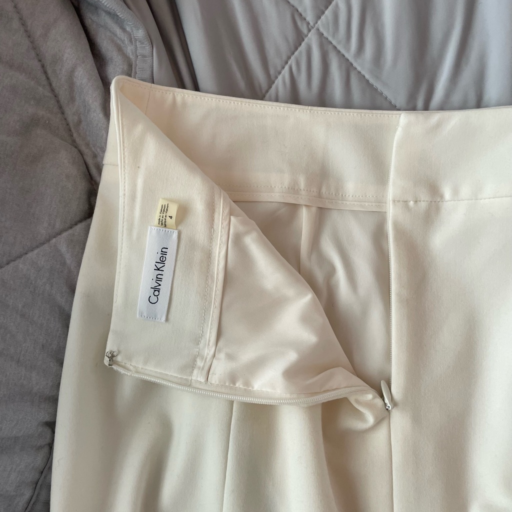 Calvin Klein Cream White Midi Skirt